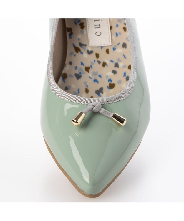 MODE ET JACOMO <carino>【レイン対応】エナメルプレーンパンプス グリーンエナメル