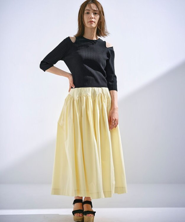 組曲 【組曲×setsuko sagittaire】カーヴィフレアスカート シャンパンベージュ系