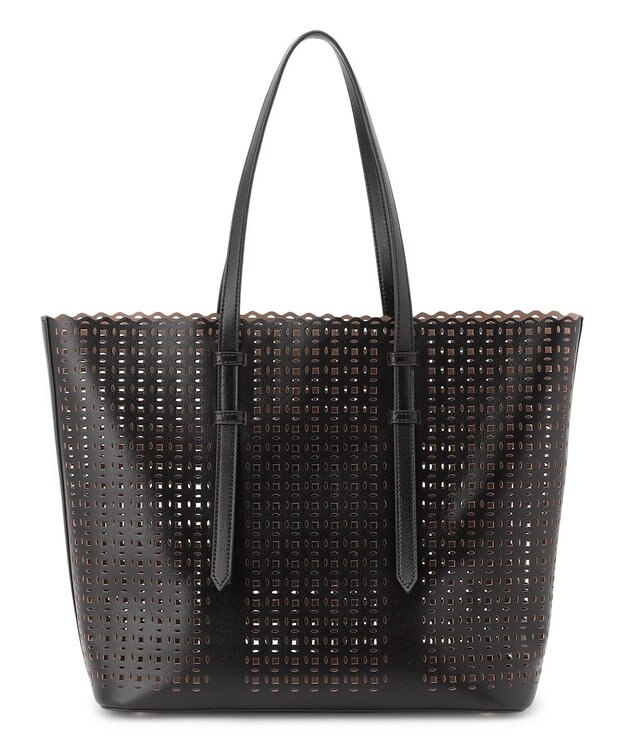 23区 フェイクレザー カットアウト トートバッグ ブラック系