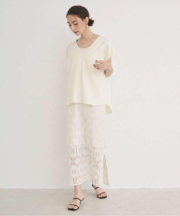 WEGO 【ANGIE VINTAGE】クロシェレースセットワンピース ホワイトアイボリー