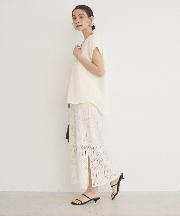 WEGO 【ANGIE VINTAGE】クロシェレースセットワンピース ホワイトアイボリー