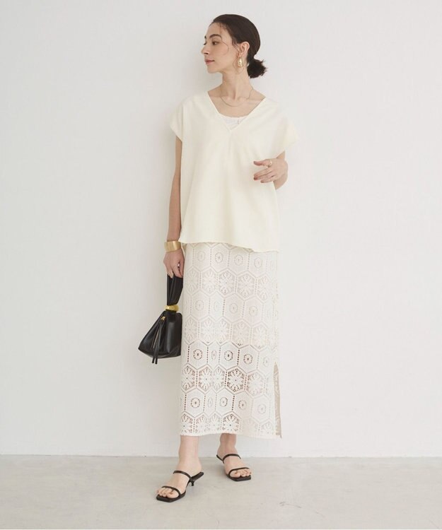WEGO 【ANGIE VINTAGE】クロシェレースセットワンピース ホワイトアイボリー