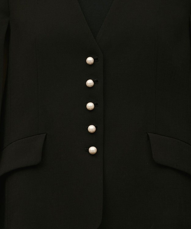 GRACE CONTINENTAL トリアセケープスリーブジャケット ブラック