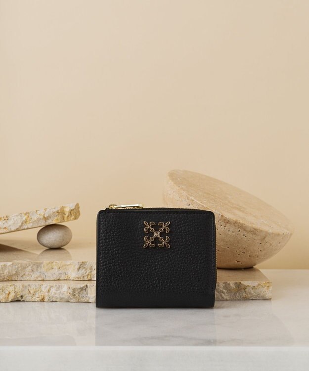 russet ＜お財布人気NO.1＞モノグラムプレートハーフウォレット(SO-376) Black/BE