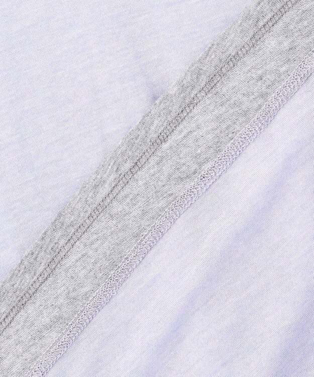 UNFILO L ソフトウール フェイクレイヤード ロンT ブルー