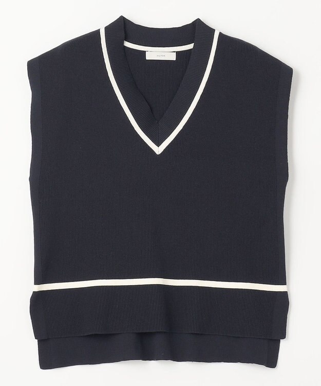 ANY L 【洗濯機可能】チルデンニットベスト ネイビー系