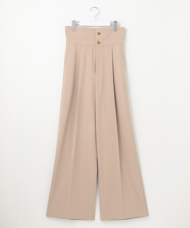 23区 【エステータ】コットンダブルクロス マーベルト ワイドパンツ グレージュ系