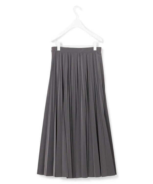 ICB L 【CLASSY.1月号掲載・洗える】ラミネートプリーツ スカート チャコール系