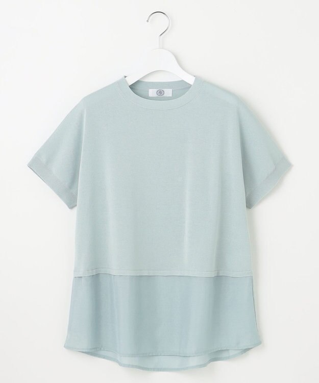 J.PRESS LADIES L 【洗える・抗菌防臭】FABRIC コンビ ニット スモーキーミント系