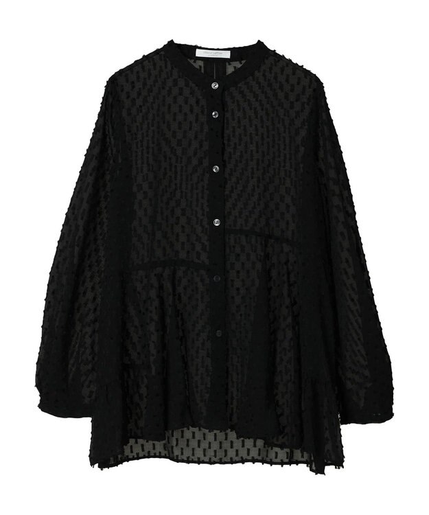 Green Parks アシメティアードブラウス Black