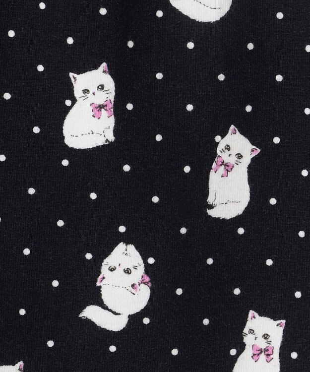 ANY KIDS 総柄プリント レギンス ネイビー×ねこ