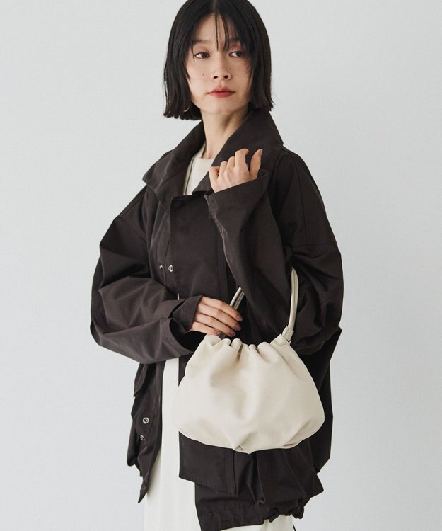 russet レザー巾着4WAYショルダーバッグ(CE-1454) Ivory