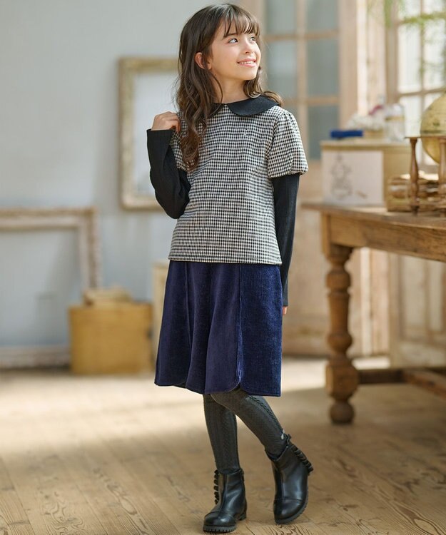 組曲 KIDS 【150-160㎝】コーディロイ ハーフパンツ ネイビー系