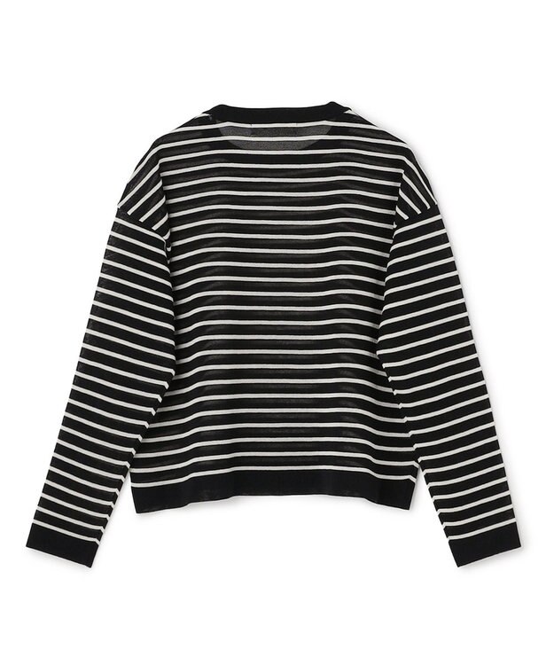 UNFILO シアーフォルムニット ボーダー ブラック×ベージュ