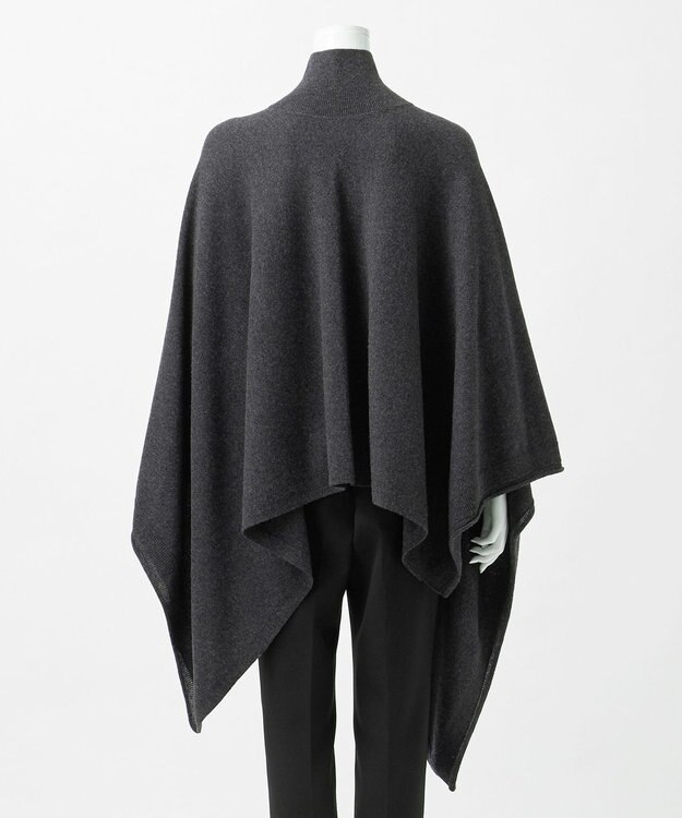 23区 【R(アール)】マイクロンメリノウール ニットケープ チャコールグレー系