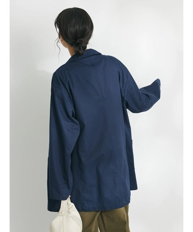 CRAFT STANDARD BOUTIQUE コットンギャバジンＷテーラードジャケット Navy