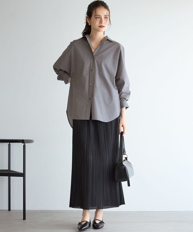 23区 S 【SLOW/一部店舗限定】トリコットプリーツ Iライン スカート ブラック系