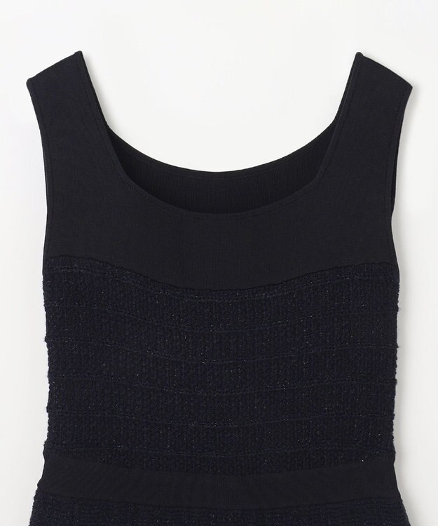 GRACE CONTINENTAL ツイードマーメイドニットワンピース ブラック