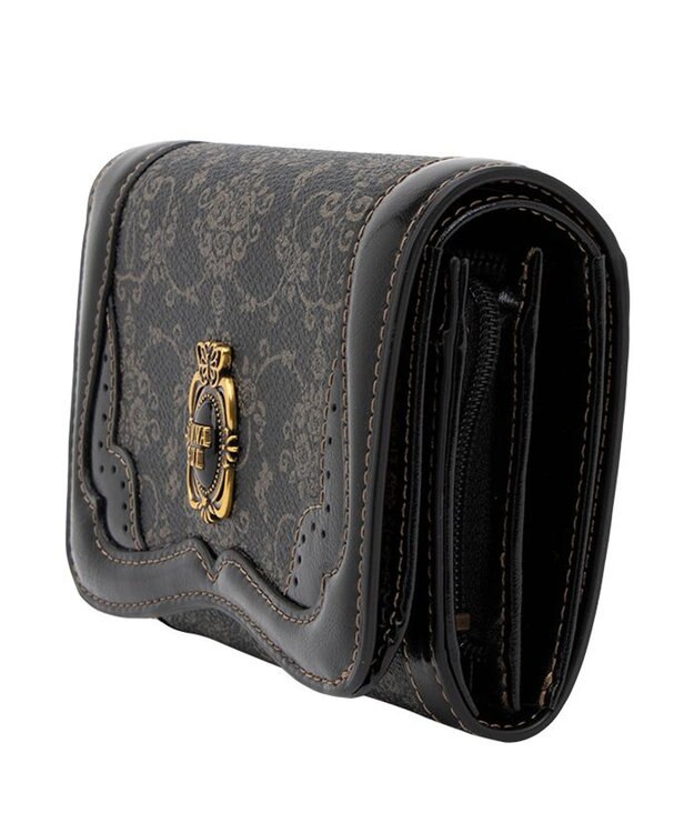 ANNA SUI リーブル 内Lファスナー二つ折り財布 クロ
