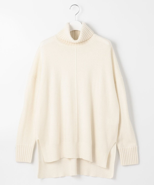 自由区 【洗える・Sサイズ有】ピュアカシミヤ タートルネックニット (検索番号:JL26) ホワイト系