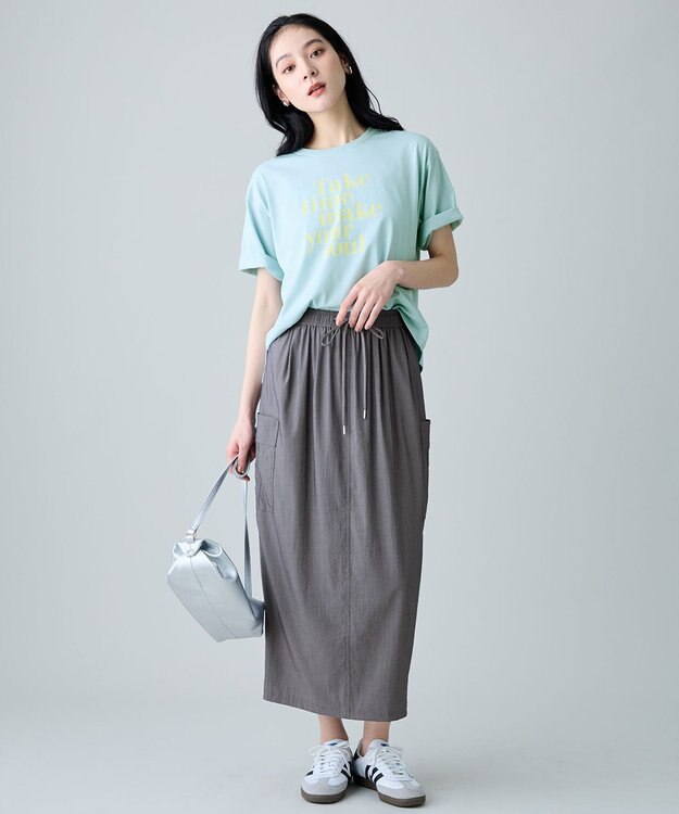 ANY L ANYファンクションロゴTシャツ ライトブルー