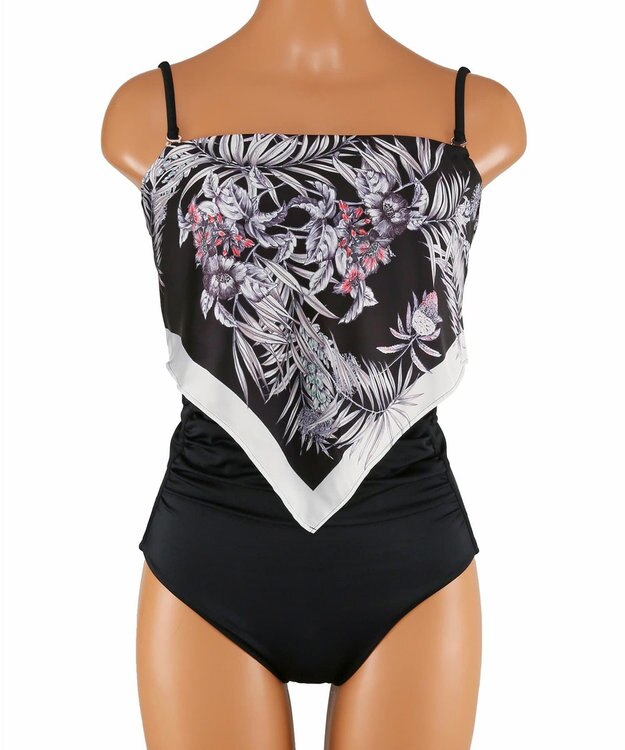 San-ai Resort（三愛水着楽園） 【ナチュラルシェイプスイム　ライト】　スカーフ風ノンワイヤービキニ　9M・11L　【San-ai Resort（サンアイリゾート）】 ブラック