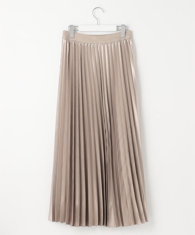 自由区 S 【ウエストゴム・洗える】ブライトサテンプリーツ スカート ベージュ