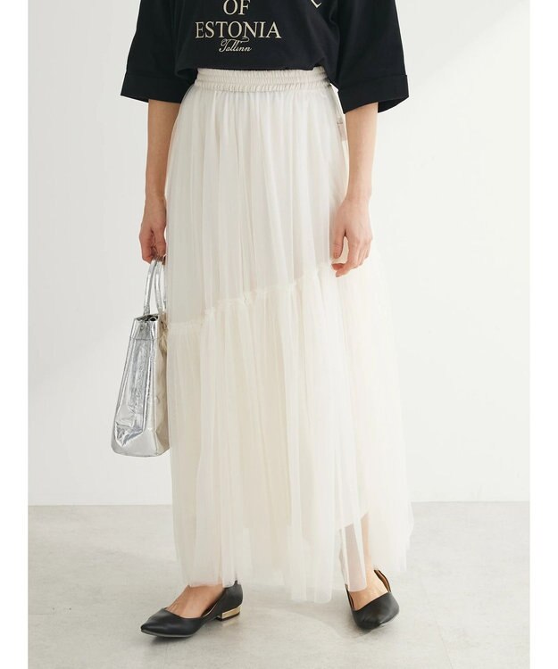 Green Parks ・ＥＬＥＮＣＡＲＥ　ＤＵＥ　２ｗａｙチュールキリカエスカート Ivory