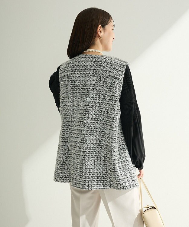 Green Parks Ｏ．ツィードペプラムベスト Black