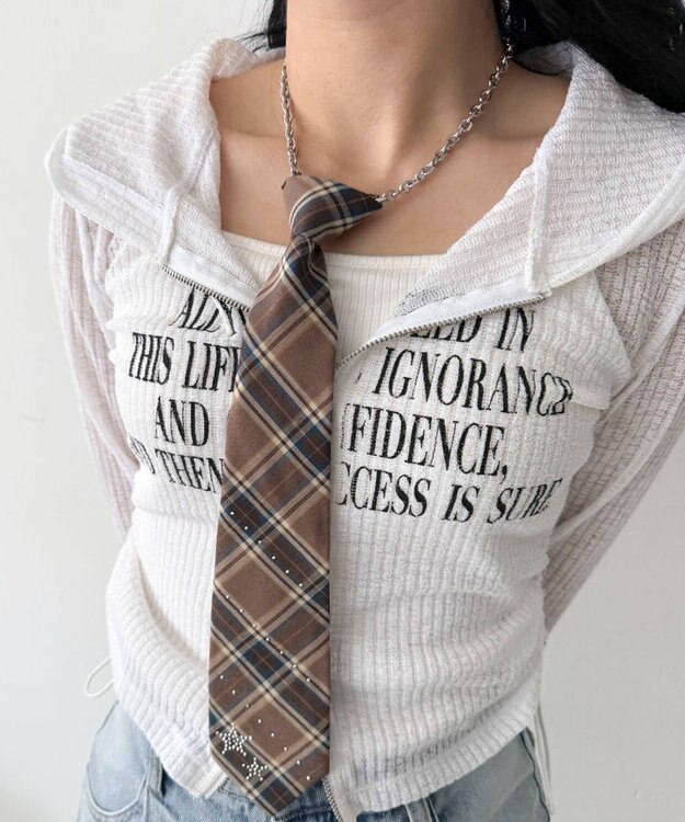 WEGO Lネクタイネックレス ベージュ