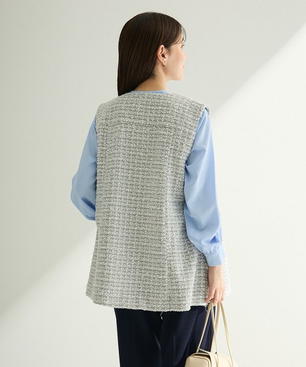 Green Parks Ｏ．ツィードペプラムベスト Gray