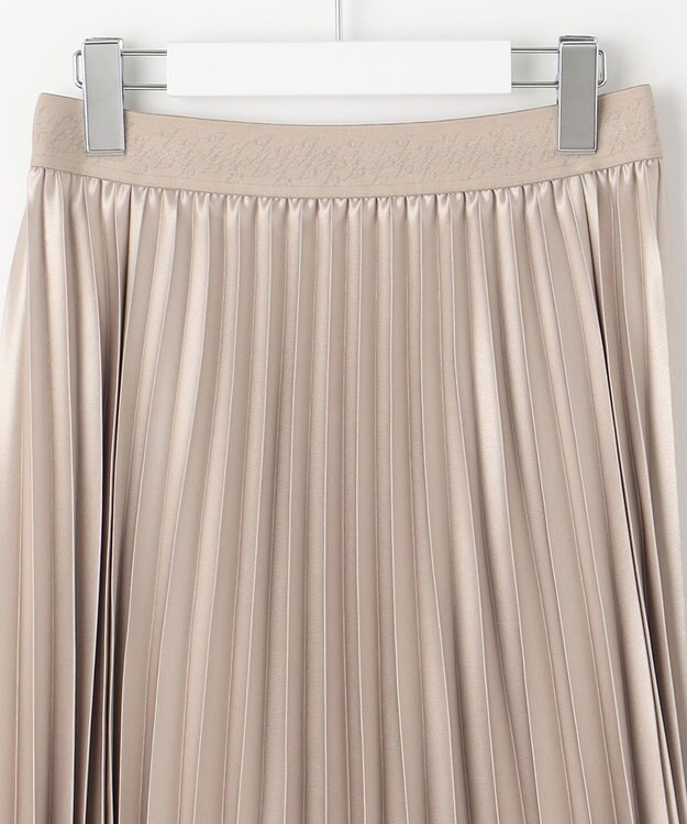 自由区 S 【ウエストゴム・洗える】ブライトサテンプリーツ スカート ベージュ