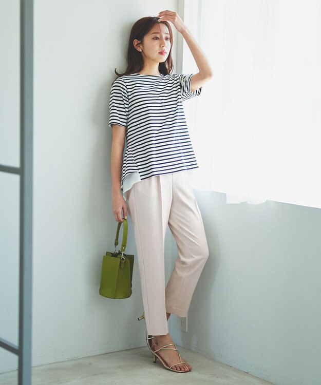 Feroux 美シルエットカラーテーパード パンツ ライトグレー系