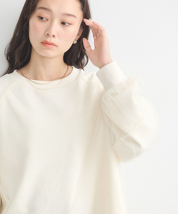 earth music&ecology シアーレイヤードプルオーバー Ivory