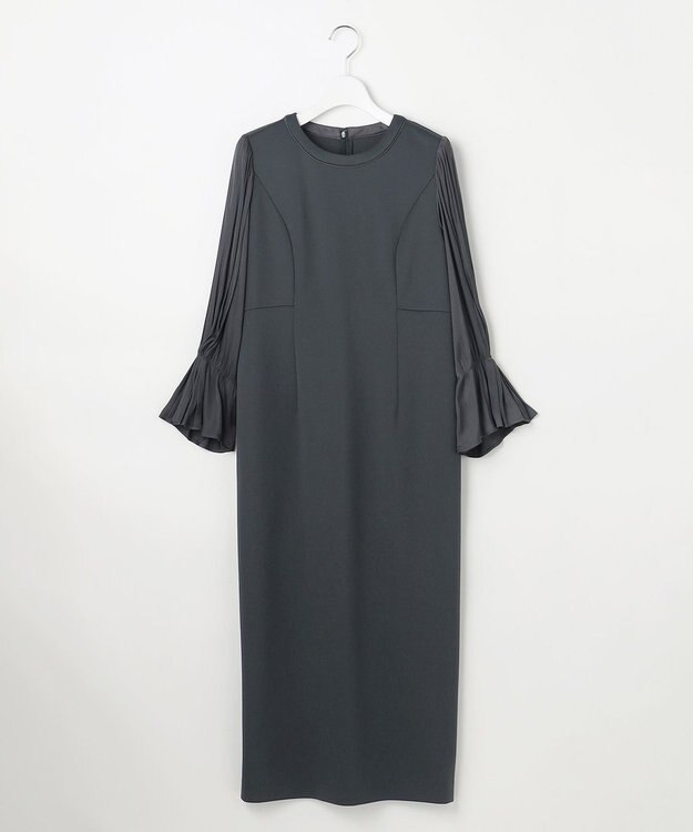 ANY SIS 【洗える】ベルスリーブナロー ドレス スレート