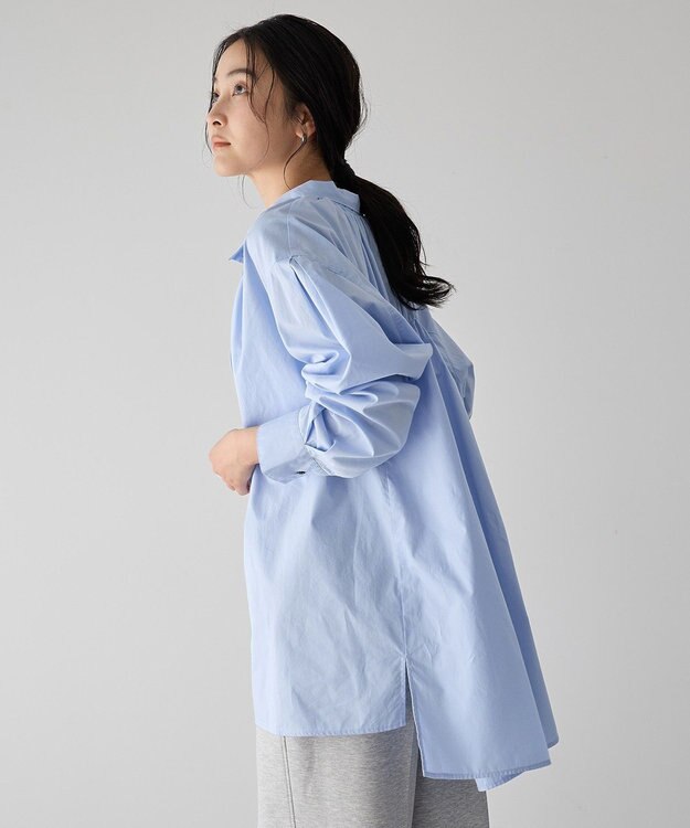 YECCA VECCA タイプライタースキッパーオーバーシャツ Sax