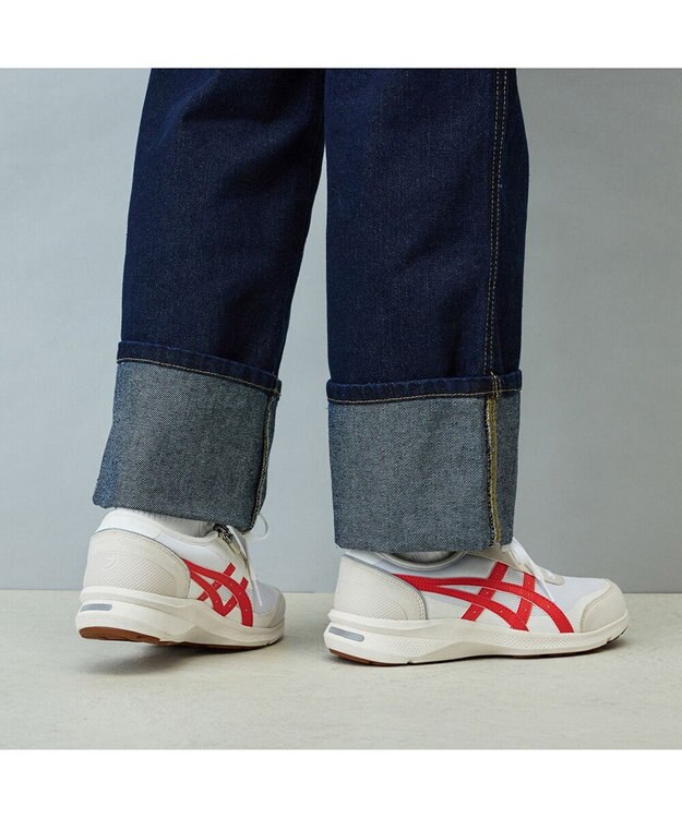 ASICS WALKING ハダシウォーカー レディース 3E相当 ホワイト×レッド