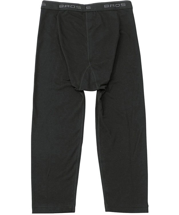 WACOAL MEN 綿混インナー ボトム ひざ下丈 しっかりあたたかい 保温性 肌側起毛 ストレッチ素材 前開き メンズ GS6020 /ブロス ブラック