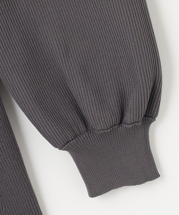 Feroux 【洗える】バイカラーペプラム ニット グレー系1