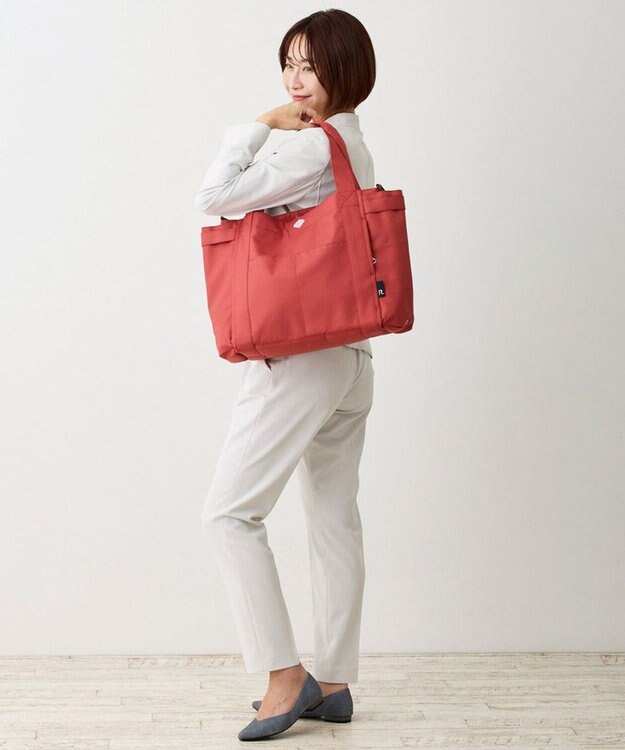 ROOTOTE 3182【ロングセラー商品】SN.ミディアム.ポケッツ-E 03：ブリックレッド