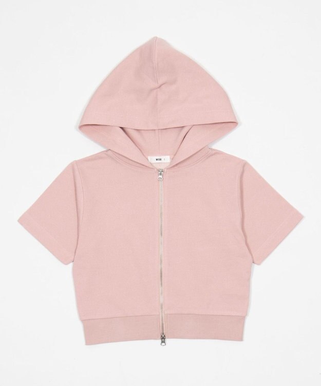 WEGO 【セットアップ対応】半袖ショートZIPパーカー ピンク