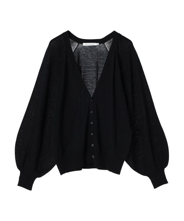 AMERICAN HOLIC 袖ボリュームショートニットカーディガン Black
