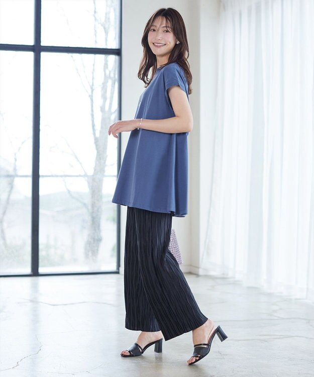 Tiaclasse 【新色追加】フレンチスリーブフレアカットソー ブルー