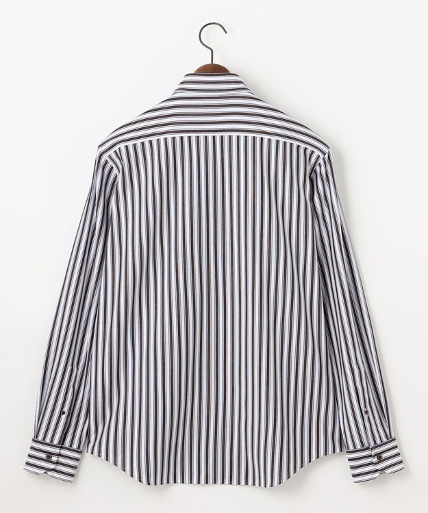 JOSEPH ABBOUD 【キングサイズ・快適な着心地・イージーケア】コンフォートジャージー ストライプ シャツ ダークブラウン系5