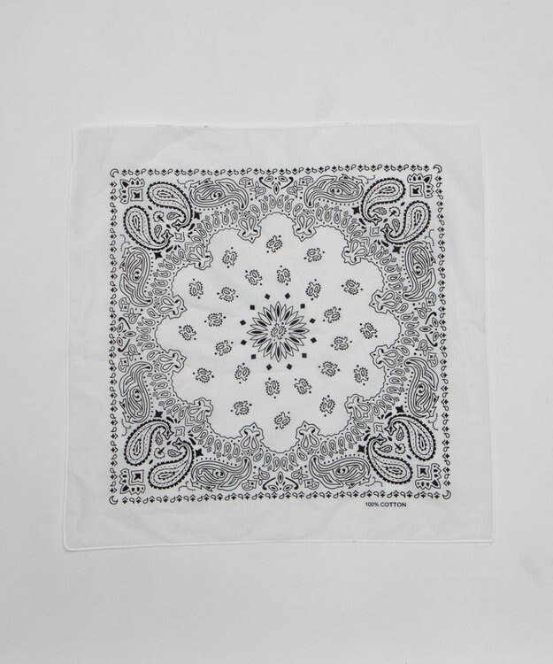 WEGO ペイズリーバンダナ ホワイト