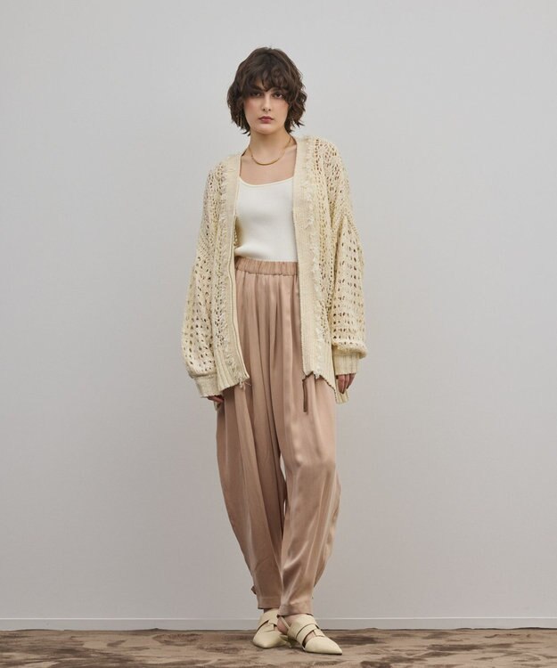 GRACE CONTINENTAL zipミドルニットカーディガン キナリ