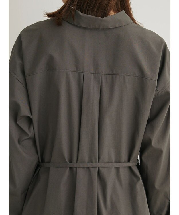 Green Parks ミドル丈シャツワンピースII Charcoal Gray