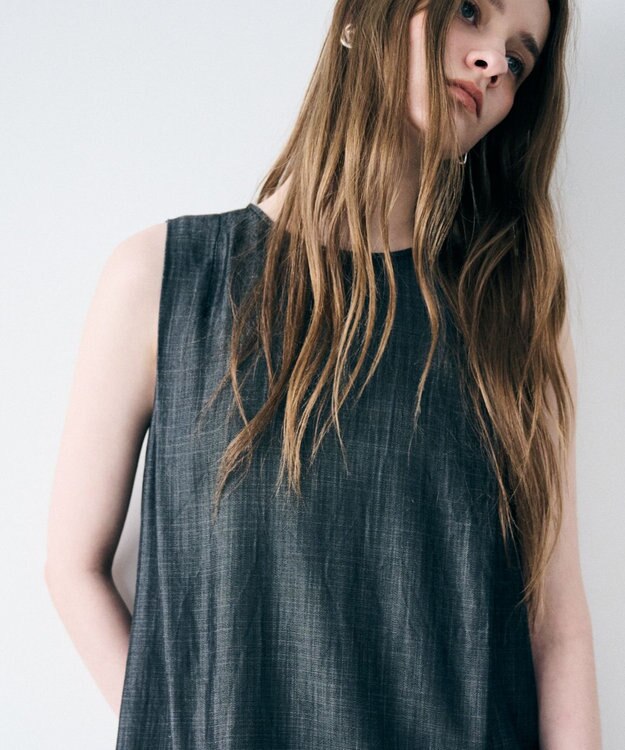 uncrave リヨセルデニム ノースリーブブラウス ブラック