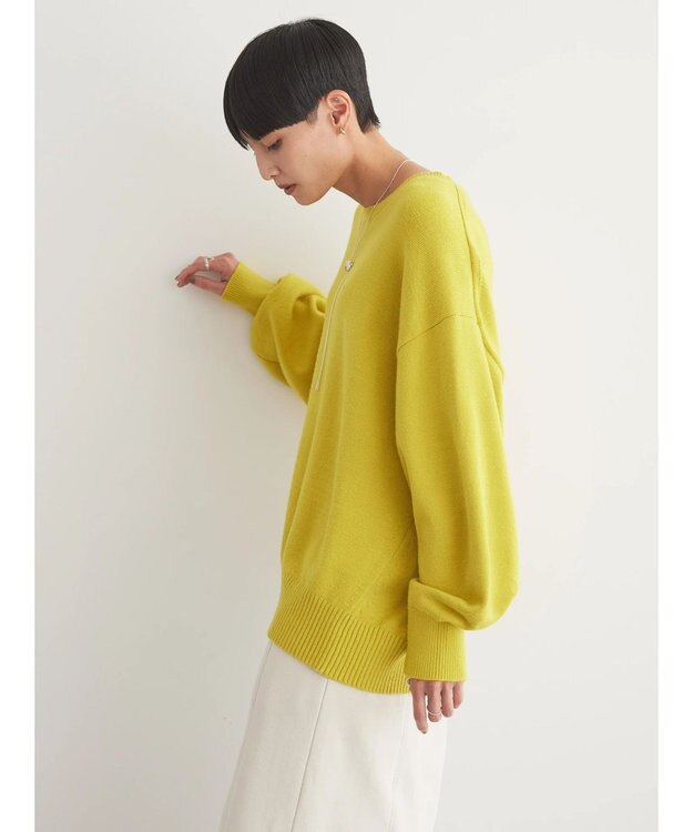 AMERICAN HOLIC バイパチ袖ボリュームニットプルオーバー　 Yellow