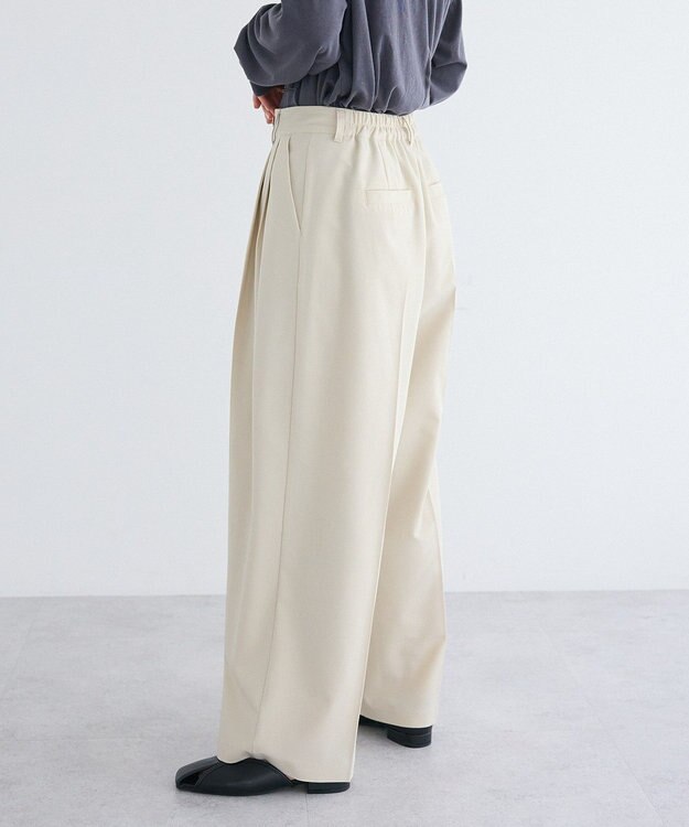 CRAFT STANDARD BOUTIQUE タックイージーワイドパンツ Light Beige